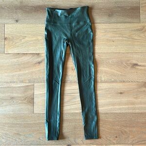 Spanx Faux Leather Leggings | Small | Olive Green